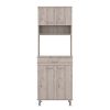 Winnipeg 2 Piece Kitchen Set, Pantry + Functional Table , Light Gray