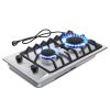 Gas Cooktop 12 Inch, Bulit-in Propane Stove 2 burner, Stainless Steel /Tempered Glass Gas Stove Top, 2 Burner Propane Cooktop